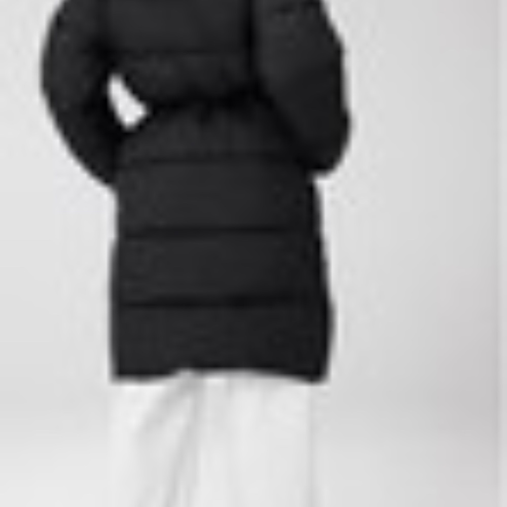 Fabletics Longline Puffer Jacket Black Hooded Coat XS - Picture 5 of 5